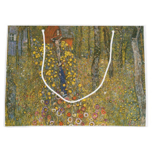 Farm Garden With Crucifix (by Gustav Klimt) Large Gift Bag