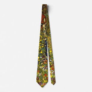 Farm Garden with Crucifix by Gustav Klimt Tie