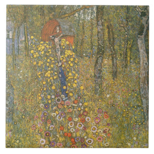 Farm Garden With Crucifix (by Gustav Klimt) Tile