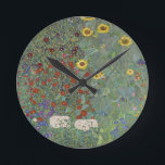 Farm Garden with Sunflowers by Gustav Klimt<br><div class="desc">Bring the beauty of Gustav Klimt's famous painting into your home with our Farm Garden with Sunflowers pillow. Featuring stunningly intricate details and vibrant colours, this clock is the perfect addition to any living space. The high-quality print captures the essence of the artwork, and the design is sure to add...</div>
