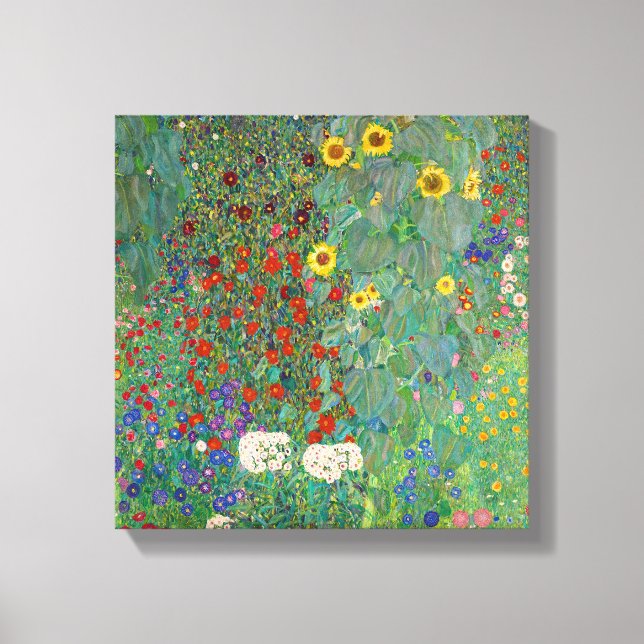 Farm Garden with Sunflowers by Gustav Klimt Canvas Print (Front)
