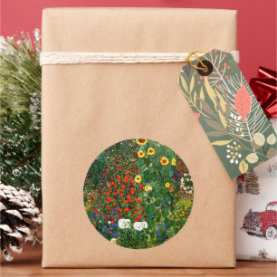 Farm Garden with Sunflowers Classic Round Sticker