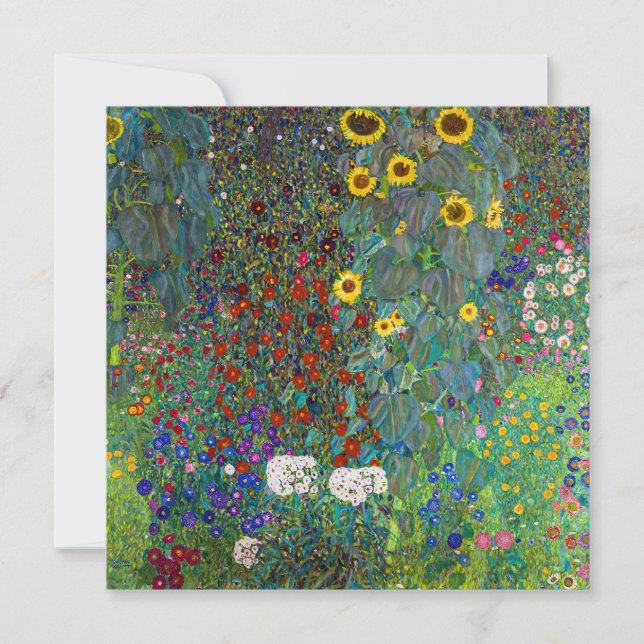 Farm Garden with Sunflowers | Gustav Klimt | Card (Front)