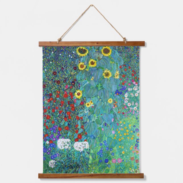 Farm Garden with Sunflowers, Gustav Klimt Hanging Tapestry (Front)