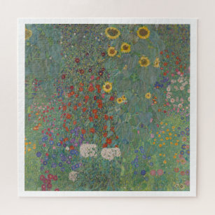 Farm Garden with Sunflowers Gustav Klimt Jigsaw Puzzle