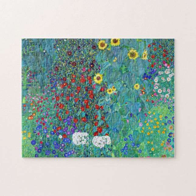 Farm Garden with Sunflowers, Gustav Klimt Jigsaw Puzzle (Horizontal)