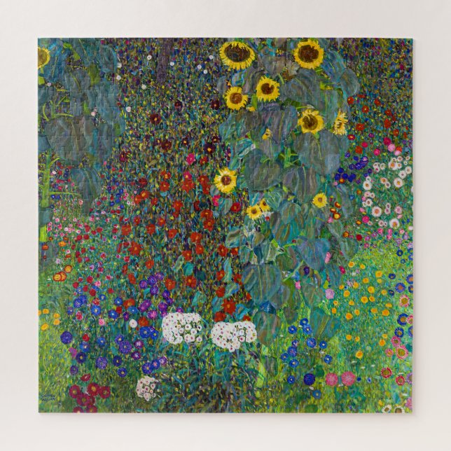Farm Garden with Sunflowers | Gustav Klimt | Jigsaw Puzzle (Vertical)
