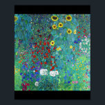 Farm Garden with Sunflowers, Gustav Klimt Poster<br><div class="desc">*You can customize the background colour and text of this item freely using "Edit Design". Gustav Klimt (July 14, 1862 – February 6, 1918) was an Austrian symbolist painter and one of the most prominent members of the Vienna Secession movement. Klimt is noted for his paintings, murals, sketches, and other...</div>