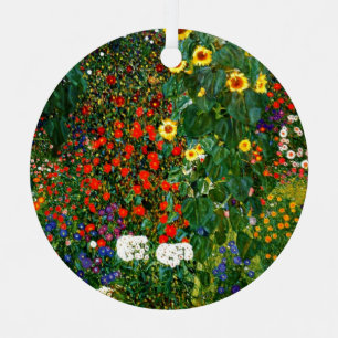 Farm Garden with Sunflowers Metal Ornament