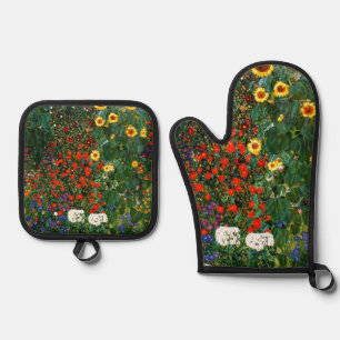 Farm Garden with Sunflowers Oven Mitt & Pot Holder Set