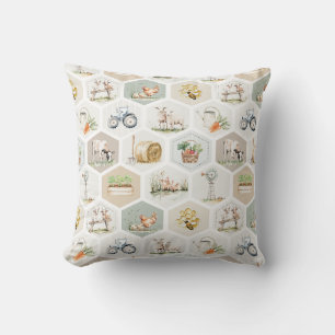 Farm gardening cottagecore rural lifestyle - slow throw pillow