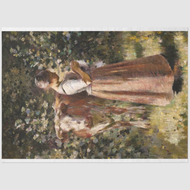 Farm Girl With Cow Romantic Farmhouse Scene Tissue Paper (Front)
