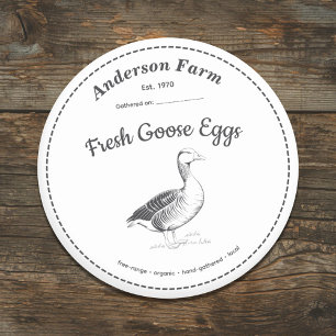 Farm Goose Eggs Label White Sticker
