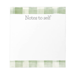 Farm Green Cream Plaid   Notepad