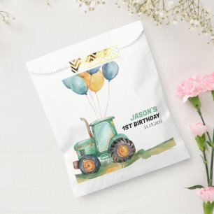 Farm Green Tractor Birthday Favour Bag