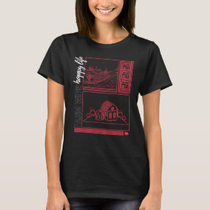 Farm Happy Wife Life Farmhouse Landscape Farmer  W T-Shirt