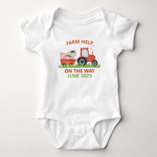 Farm Help on The Way Tractor Themed Baby Bodysuit