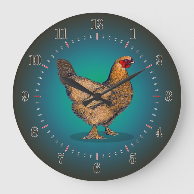 Farm Hen Chicken Large Clock (Front)