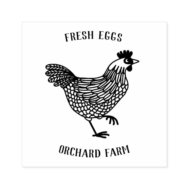 Farm Hen Egg Rubber Stamp (Imprint)
