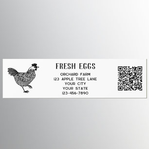 Farm Hen Fresh Eggs QR Code Bumper Sticker