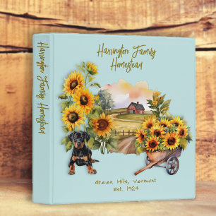 Farm Homestead Sunflowers Barn Binder