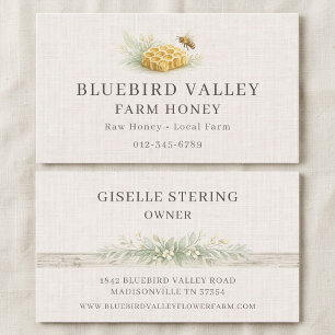 Farm Honey Shabby Chic Linen Country Business Card