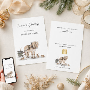 Farm Horse Business Logo Christmas Holiday Card