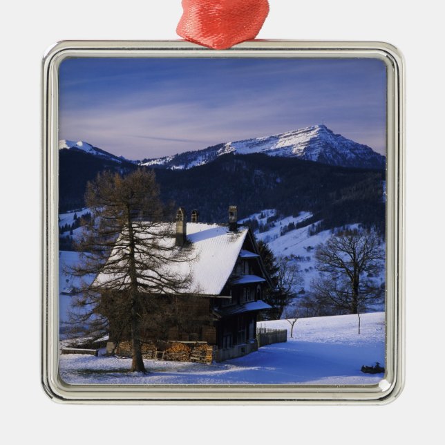 Farm house and Mount Rigi and Pilatus, Metal Ornament (Front)