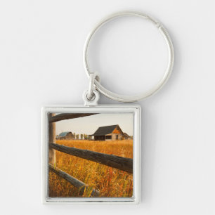 Farm House And Rail Fence In Grand Teton Keychain