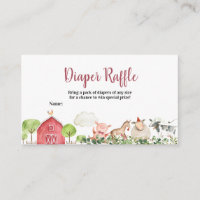 Farm House Animals Barnyard Diaper Raffle