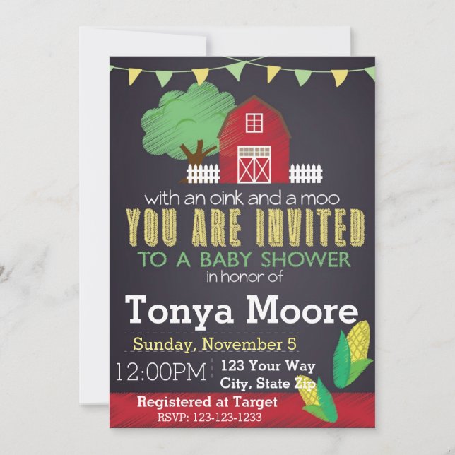 Farm House Baby Shower Invitation (Front)