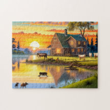 Farm House Easy Brain Art Puzzle Photo Puzzles Int