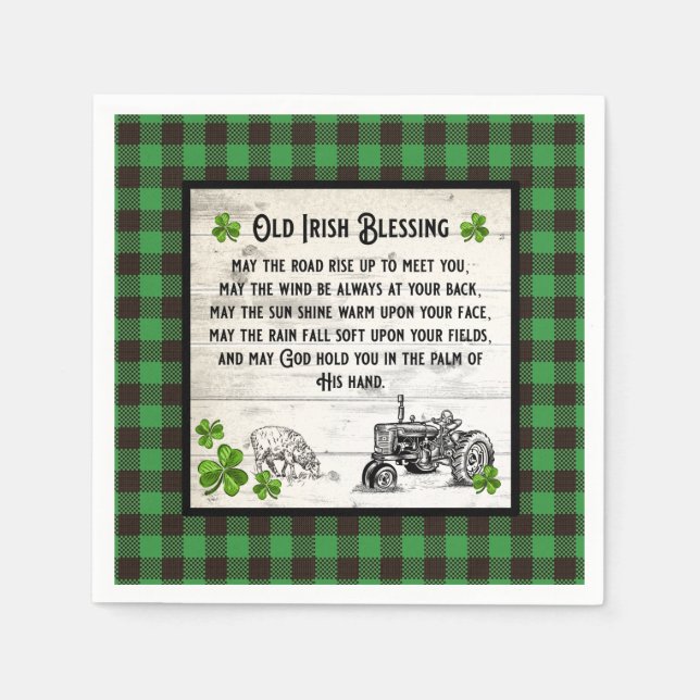 FARM HOUSE OLD IRISH BLESSING FARM TRUCK DECOUPAGE NAPKIN (Front)