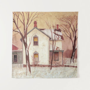 Farm House Painting by Canadian Artist A J Casson Tapestry