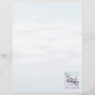 Farm Implement Winter Snow Scene Letterhead