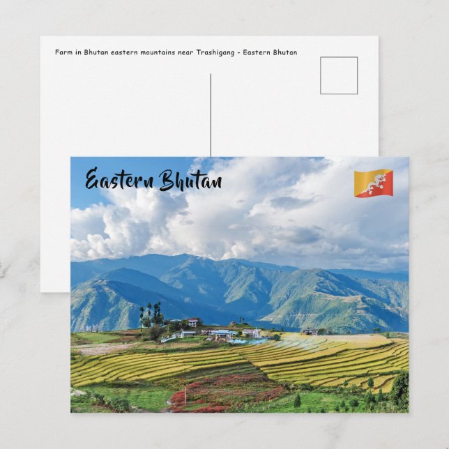 Farm in Bhutan eastern mountains - Himalaya Postcard (Front/Back)