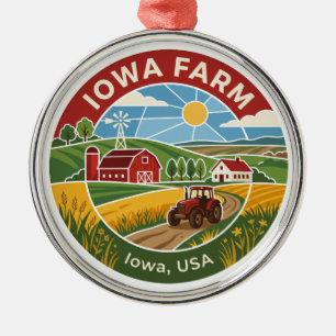 Farm in Iowa Metal Ornament
