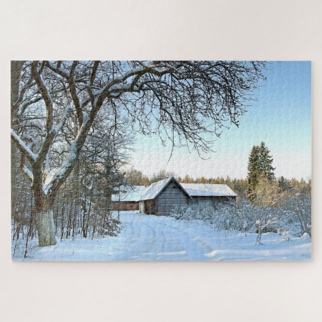 Farm in the Snow Jigsaw Puzzle (Horizontal)