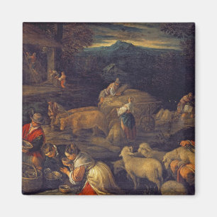 Farm Interior or Shearing Sheep Magnet
