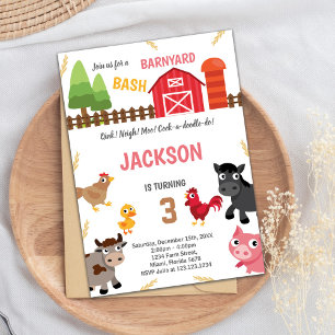 Farm Invitation, Farm Birthday Invitation