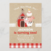 Farm Invitations Birthday Old McDonald Country
