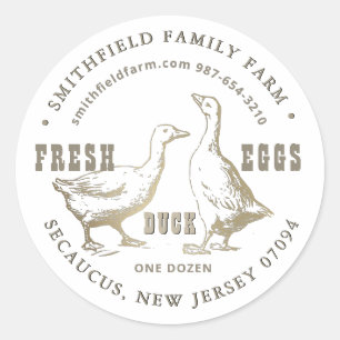 Farm Label Duck or Goose Eggs Vintage Illustration