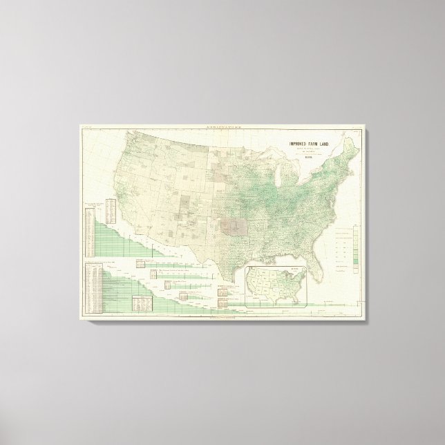 Farm land by counties canvas print (Front)