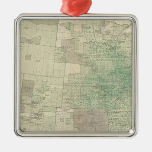 Farm land by counties metal ornament