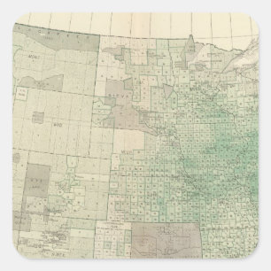 Farm land by counties square sticker