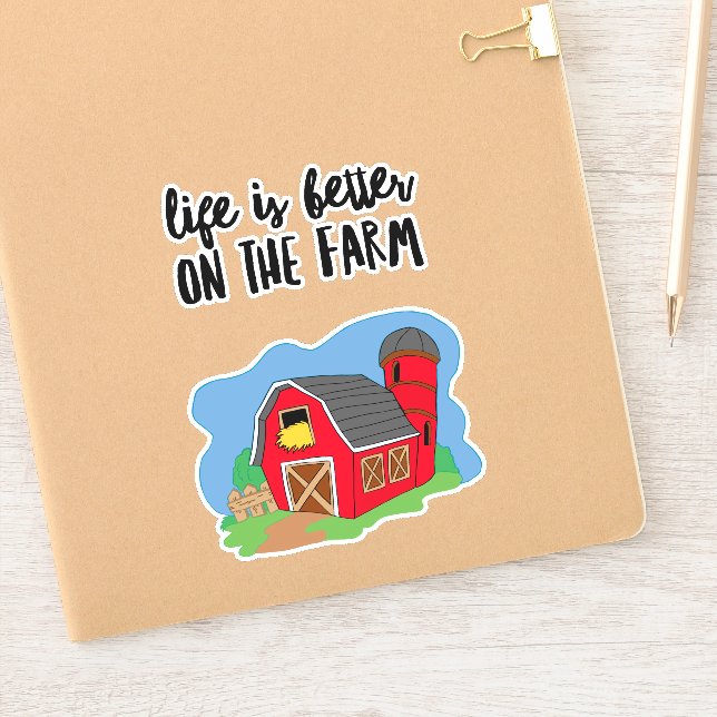 Farm Life Custom-Cut Vinyl Sticker (Notebook)