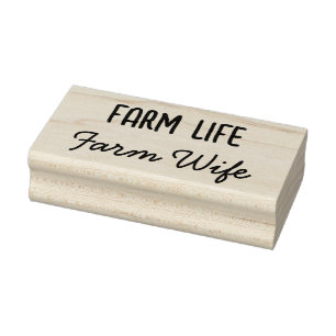FARM LIFE FARM WIFE RUBBER STAMP