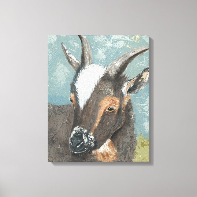 Farm Life-Grey Goat Canvas Print (Front)