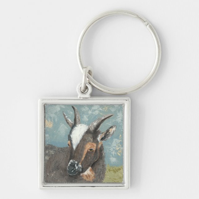 Farm Life-Grey Goat Keychain (Front)