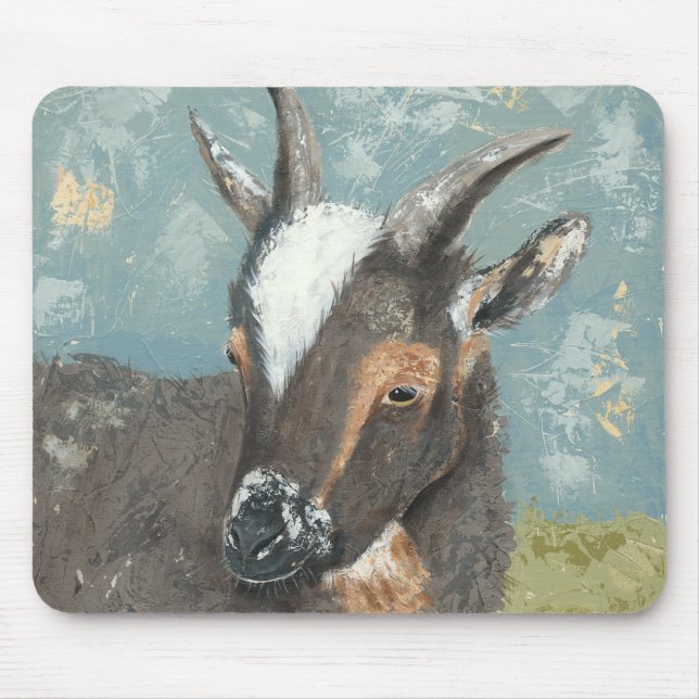Farm Life-Grey Goat Mouse Pad (Front)